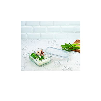 Kolorae 33-oz. Rectangle 3-Compartment Glass Food Storage Container