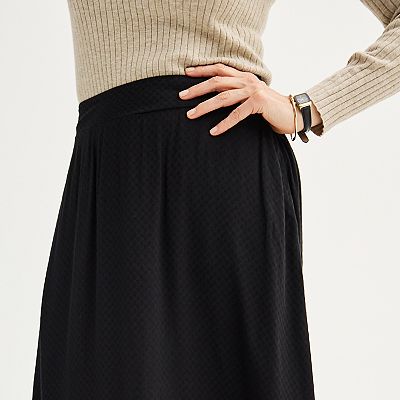 Women s Croft Barrow Elastic Waist Midi Skirt