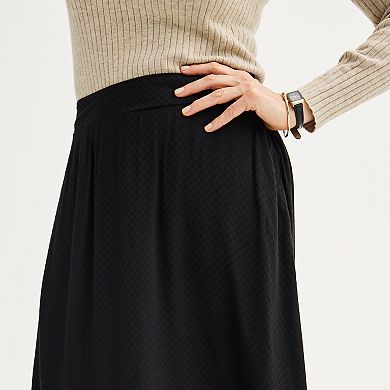 Women's Croft & Barrow® Elastic Waist Midi Skirt