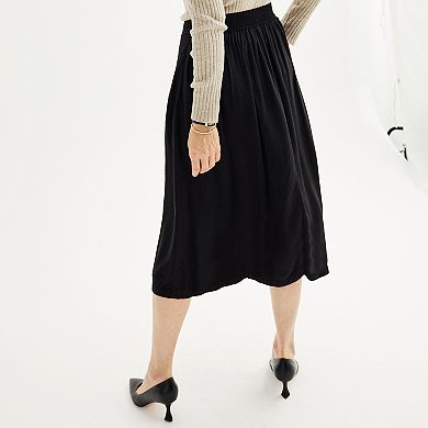 Women's Croft & Barrow® Elastic Waist Midi Skirt