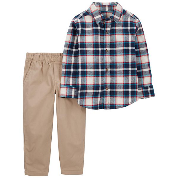 Baby Boy Carter's Plaid ButtonFront Shirt & Pants Set