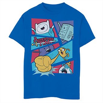 Boys 8-20 Adventure Time Comic Style Characters Lineup Graphic Tee