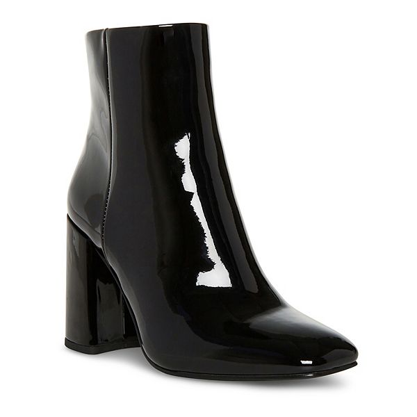 madden girl While Black Patent Women's Heeled Booties