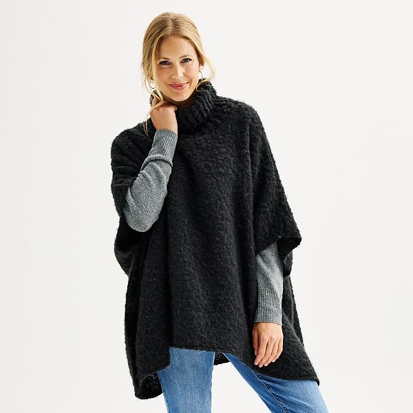 Women's Sonoma Goods For Life® Boucle Turtleneck Poncho