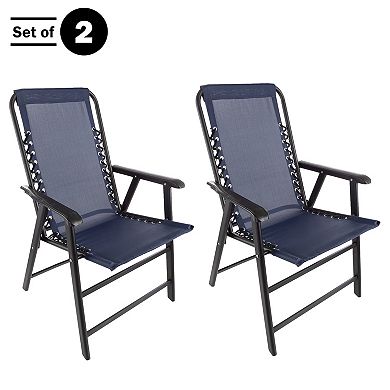 Pure Garden Folding Camping Patio Chair 2-piece Set