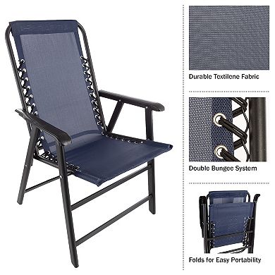 Pure Garden Folding Camping Patio Chair 2-piece Set