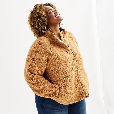 Plus Size Sonoma Goods For Life Snap Front Fleece Jacket