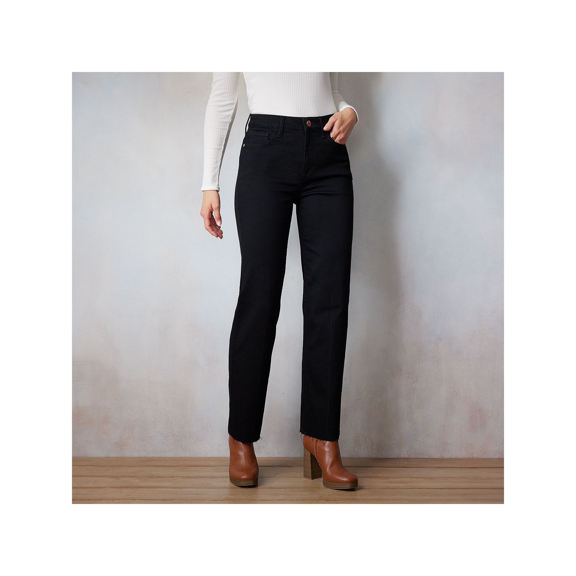 Womens LC Lauren Conrad Super High-Rise True Straight Jeans, Size: 14 Shor