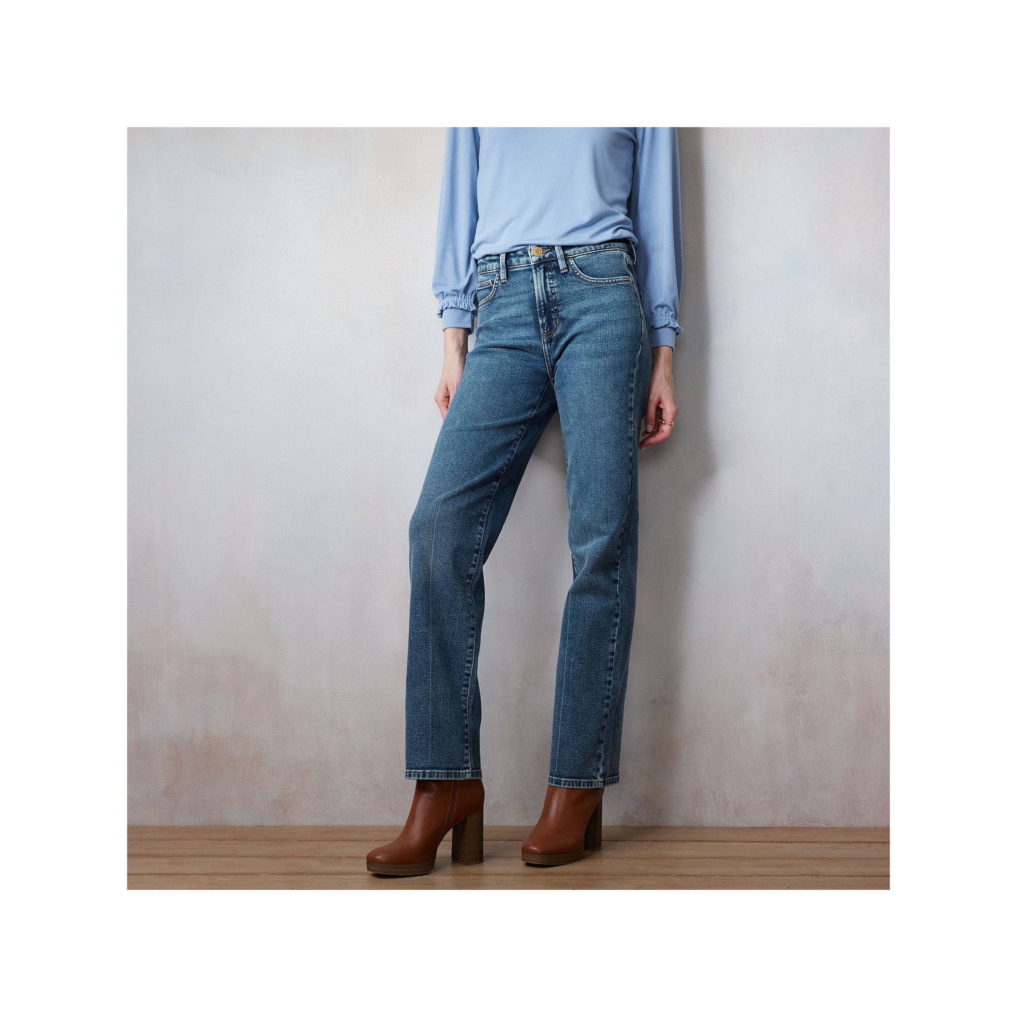 Womens LC Lauren Conrad Super High-Rise True Straight Jeans, Size: 0, Blue