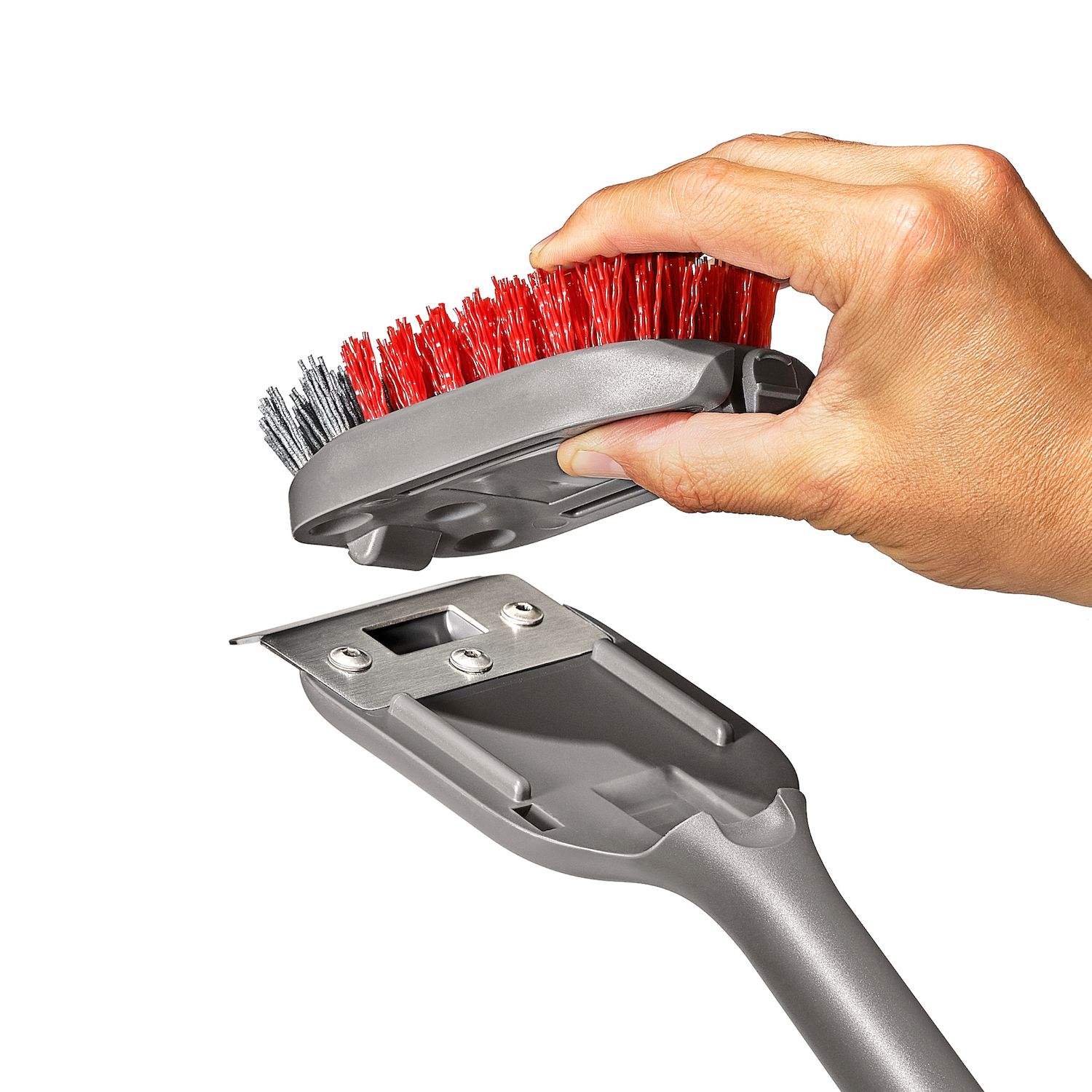 OXO Good Grips Ersatz-Köpfe Für Nylon-Grillbürste – 2 Stück, Rot, Für Kalte Grillrost-Reinigung
