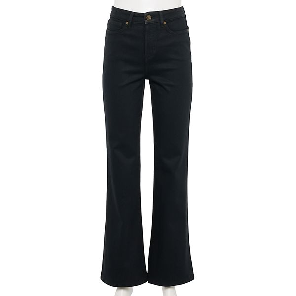 Women's LC Lauren Conrad Coated Super High Rise Five Pocket Flare Pants