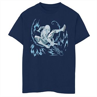 Boys 8-20 & Husky Marvels Spiderman Blue Hue Web Sling Action Shot Graphic Tee