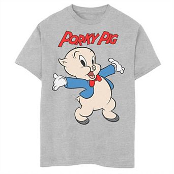 Boys 8-20 & Husky Looney Tunes Porky Pig Vintage Portrait Graphic Tee
