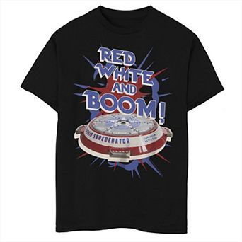 Boys 8-20 Battlebots Captain Shrederator Red White And Boom Graphic Tee