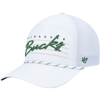 Men's '47 White Milwaukee Bucks Downburst Hitch Snapback Hat
