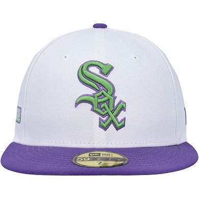 Men's New Era White Chicago White Sox Side Patch 59FIFTY Fitted Hat