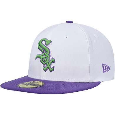 Men's New Era White Chicago White Sox Side Patch 59FIFTY Fitted Hat