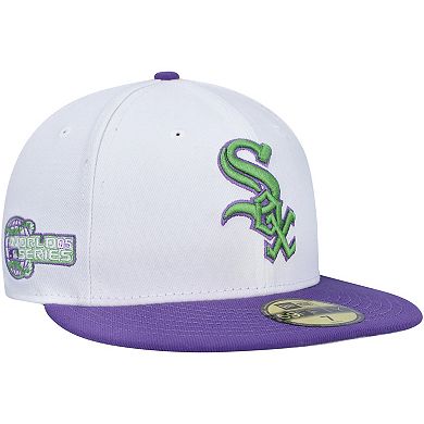 Men's New Era White Chicago White Sox Side Patch 59FIFTY Fitted Hat