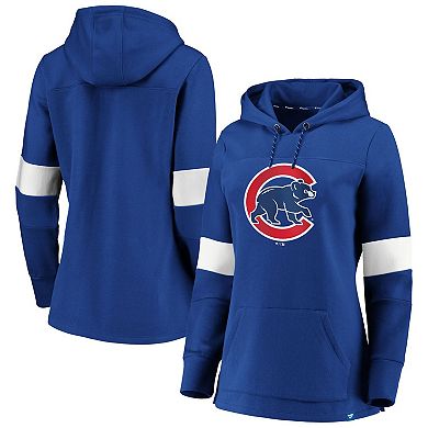 Women's Royal Chicago Cubs Plus Size Colorblock Pullover Hoodie