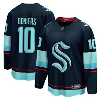 Men's Fanatics Branded Matty Beniers Deep Sea Blue Seattle Kraken Premier Breakaway Player Jersey