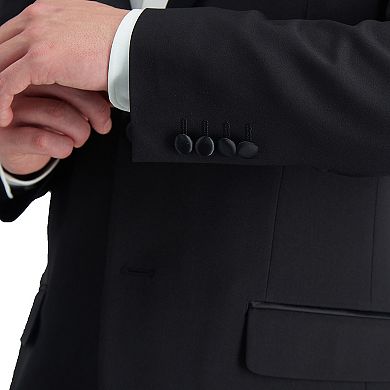 Men's Haggar Premium Comfort Peak Lapel Tailored-Fit Black Tuxedo Jacket