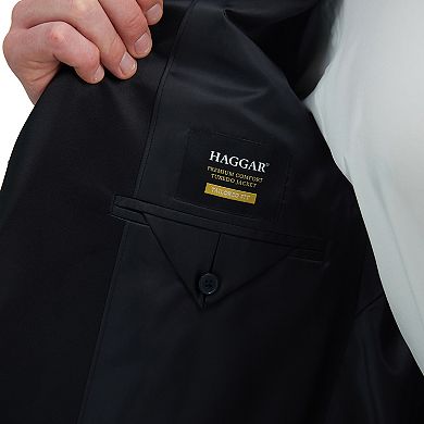 Men's Haggar Premium Comfort Peak Lapel Tailored-Fit Black Tuxedo Jacket