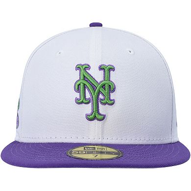 Men's New Era White New York Mets Side Patch 59FIFTY Fitted Hat