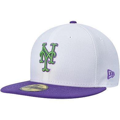 Men's New Era White New York Mets Side Patch 59FIFTY Fitted Hat