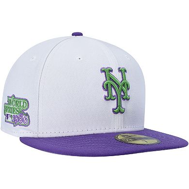 Men's New Era White New York Mets Side Patch 59FIFTY Fitted Hat