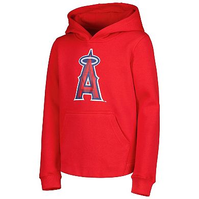 Youth Red Los Angeles Angels Team Primary Logo Pullover Hoodie