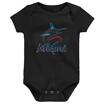 Newborn & Infant Black Miami Marlins Primary Team Logo Bodysuit