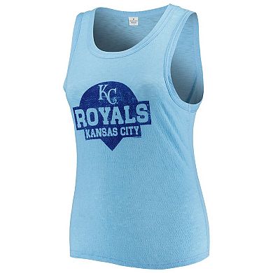 Women's Soft as a Grape Royal Kansas City Royals Plus Size High Neck Tri-Blend Tank Top