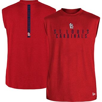 Men's New Era Heather Red St. Louis Cardinals Team Muscle Tank Top