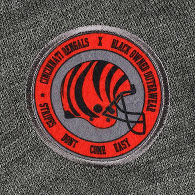 Men's Gray Cincinnati Bengals x BlaCkOWned Stripes Don't Come Easy Pullover Hoodie