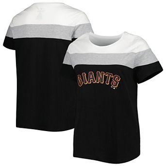 Women's White/Black San Francisco Giants Plus Size Colorblock T-Shirt