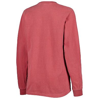 Women's Soft as a Grape Red Washington Nationals Team Pigment Dye Long Sleeve T-Shirt