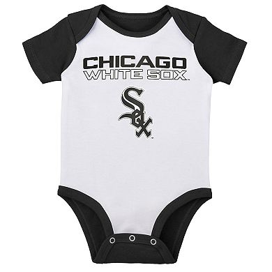 Newborn & Infant White/Heather Gray Chicago White Sox Little Slugger Two-Pack Bodysuit Set