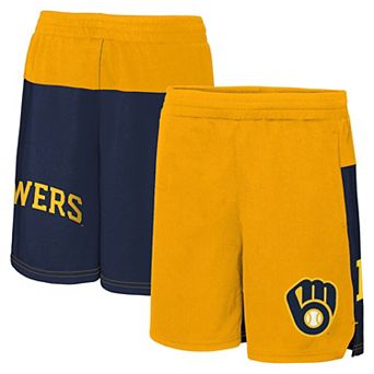 Youth Gold Milwaukee Brewers 7th Inning Stretch Shorts