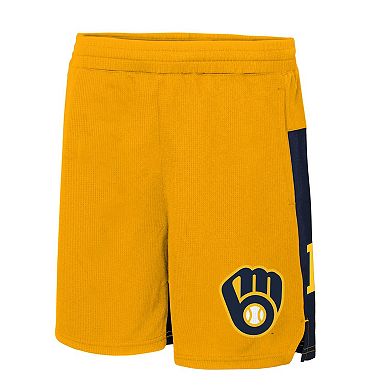 Youth Gold Milwaukee Brewers 7th Inning Stretch Shorts