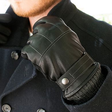 Men's isotoner Insulated Faux Leather Touchscreen Gloves