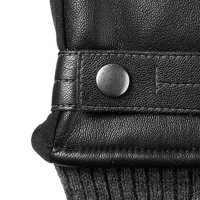 Men's isotoner Insulated Faux Leather Touchscreen Gloves