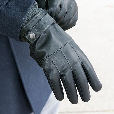 Men's isotoner Insulated Faux Leather Touchscreen Gloves