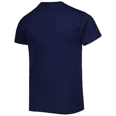 Youth Soft as a Grape Navy New York Yankees Distressed Logo T-Shirt