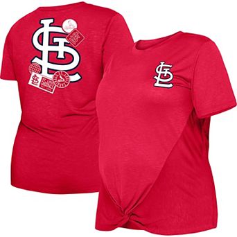 Women's New Era Red St. Louis Cardinals Plus Size Two-Hit Front Knot T-Shirt