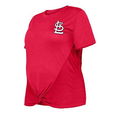 Women's New Era Red St. Louis Cardinals Plus Size Two-Hit Front Knot T-Shirt