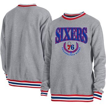 Unisex New Era Gray Philadelphia 76ers Vintage Throwback Crew Sweatshirt
