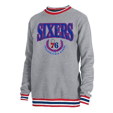 Unisex New Era Gray Philadelphia 76ers Vintage Throwback Crew Sweatshirt
