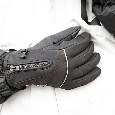 Men's isotoner Water Repellent Neoprene Touchscreen Sport Gloves with Zipper