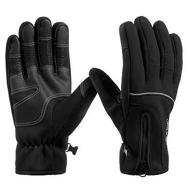 Men's isotoner Water Repellent Neoprene Touchscreen Sport Gloves with Zipper