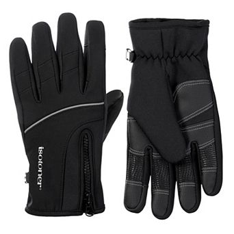 Men's isotoner Water Repellent Neoprene Touchscreen Sport Gloves with Zipper